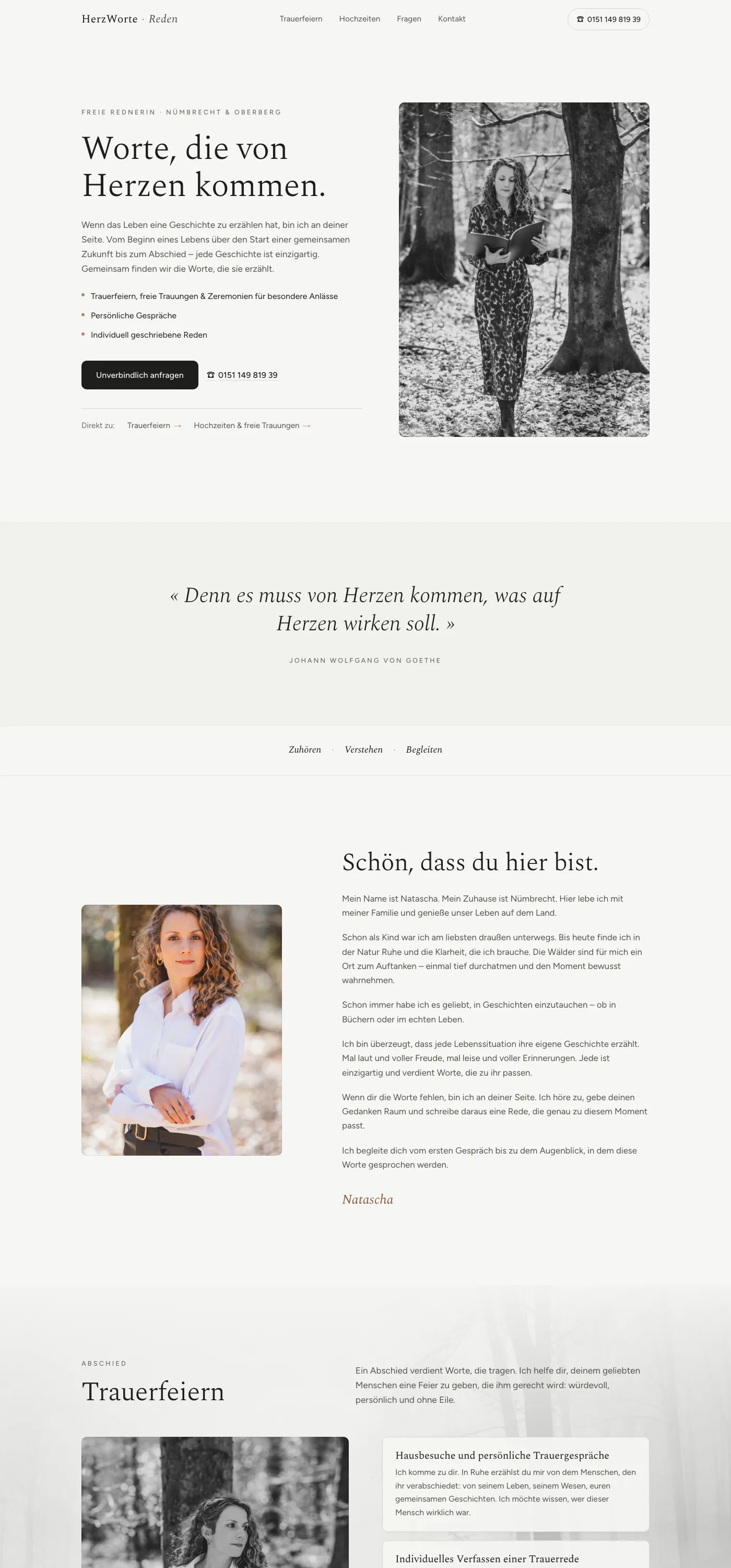 Website von HerzWorte-Reden