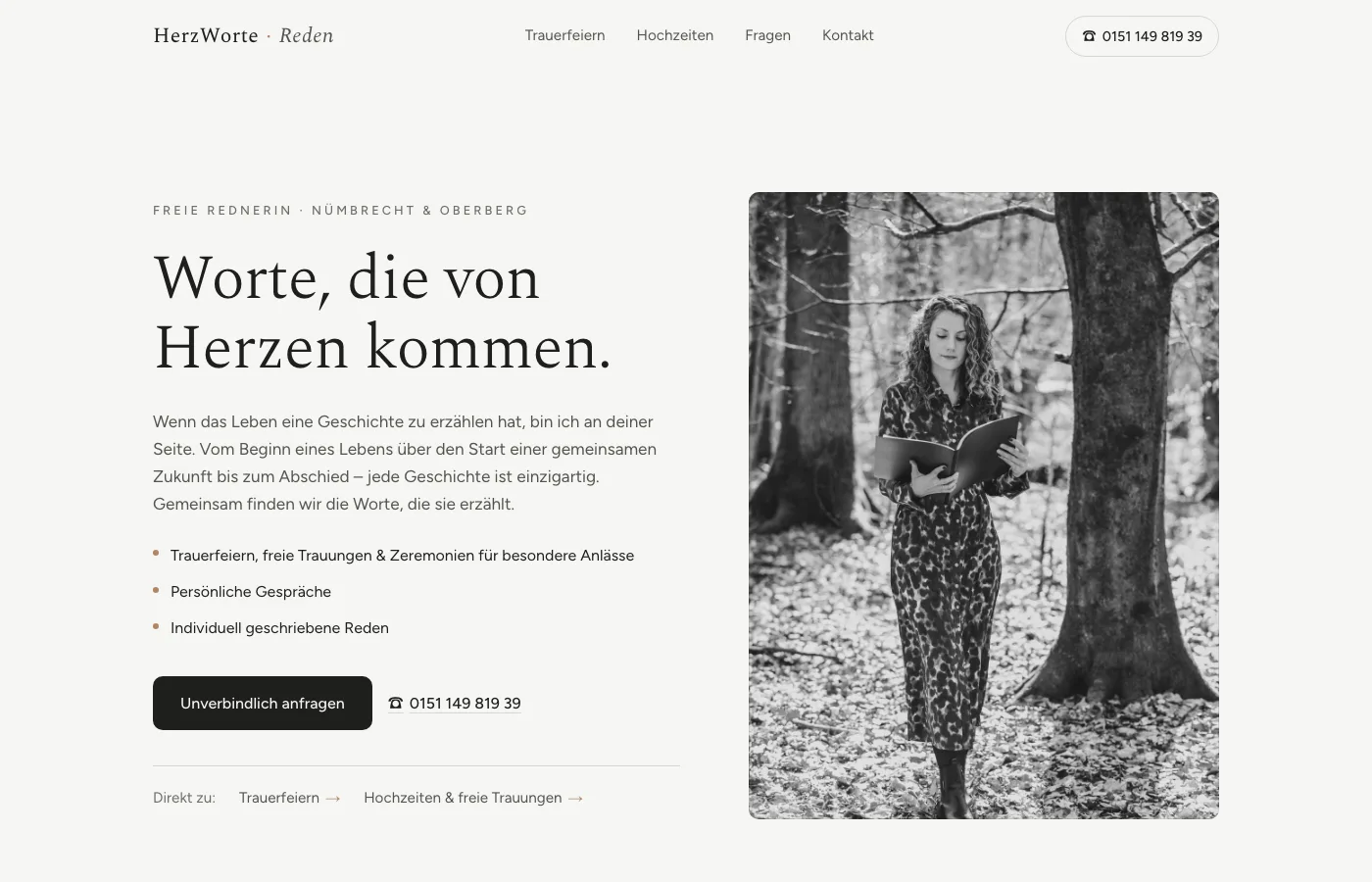 Website von HerzWorte-Reden